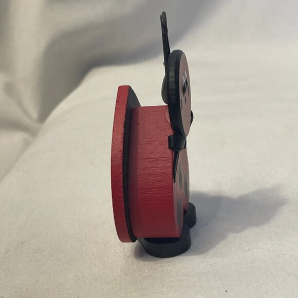 Wooden Ladybug Figure by Sue Kahr 2.75" Red Black White Insect Shelf Decor - Picture 4 of 9